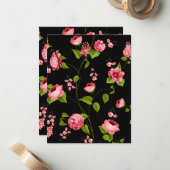 Carte De Correspondance Fleurs Motif 18 (Devant/Arrière en situation)