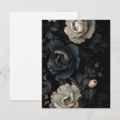 Carte De Correspondance Fleurs noires et blanches (Devant / Derrière)