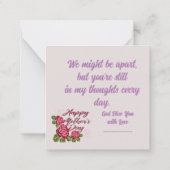 Carte De Correspondance Fleurs pour la Fête des mères (Dos)