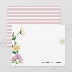 Carte De Correspondance Fleurs sauvages élégantes et chic personnalisées f