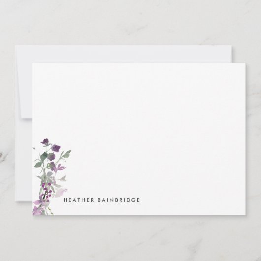 Carte De Correspondance Fleurs sauvages Lilac Personnalisées (Devant)