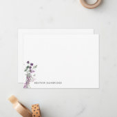 Carte De Correspondance Fleurs sauvages Lilac Personnalisées (Devant/Arrière en situation)