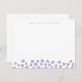 Carte De Correspondance Fleurs simples mignonnes en Lilac Personnalisées (Devant / Derrière)
