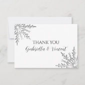 Carte De Correspondance Flocon de neige Mariage d'hiver Merci Notes - Appa (Devant)