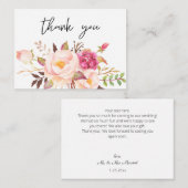 Carte De Correspondance Floraison rose - Blanc Petit Merci (Devant / Derrière)