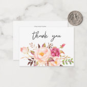 Carte De Correspondance Floraison rose - Blanc Petit Merci (Devant/Arrière en situation)