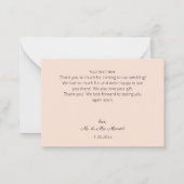 Carte De Correspondance Floraison rose - Rose petit Merci (Dos)