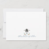 Carte De Correspondance Floral Bee Script Name (Devant)
