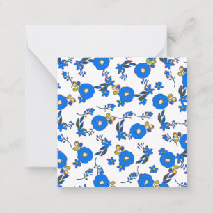 Carte De Correspondance Floral bleu clair et jaune