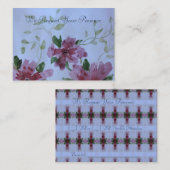 Carte De Correspondance Floral Bourgogne Et Rose (Devant / Derrière)