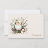 Carte De Correspondance Floral Coffee Mug Personalized (Devant)