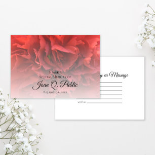 Carte De Correspondance Floral de carnation rouge Partager une mémoire fun