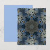 Carte De Correspondance Floral de marguerite bleu antique (Devant / Derrière)