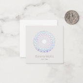 Carte De Correspondance Floral moderne Lotus Mandala (Devant/Arrière en situation)