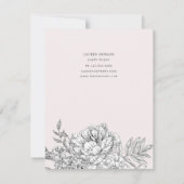 Carte De Correspondance Floral noir et blanc élégant (Dos)