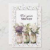 Carte De Correspondance Floral wedding shower Mason Jars (Devant)