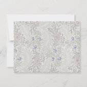 Carte de correspondance florale grise William Morr (Dos)