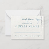 Carte De Correspondance Florales d'hiver Mariage classique QR CODE RSVP (Devant)
