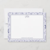 Carte De Correspondance Flore Bleue Française Chic (Devant)