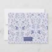 Carte De Correspondance Flore Bleue Française Chic (Dos)