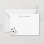 Carte De Correspondance Flore Fleur sauvage bleu chic (Devant)