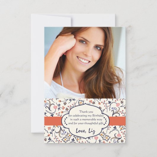 Carte De Correspondance Flore prospère photo Merci Notes (Devant)