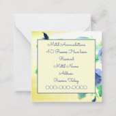 Carte De Correspondance Flore Rose bleu foncé (Dos)