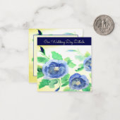 Carte De Correspondance Flore Rose bleu foncé (Devant/Arrière en situation)