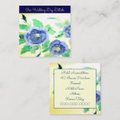 Carte De Correspondance Flore Rose bleu foncé (Devant / Derrière)