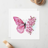 Carte De Correspondance Flower Butterfly (Devant/Arrière en situation)