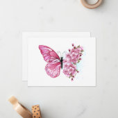 Carte De Correspondance Flower Butterfly (Devant/Arrière en situation)