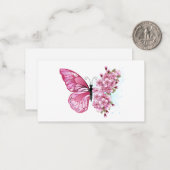 Carte De Correspondance Flower Butterfly (Devant/Arrière en situation)