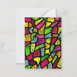 Carte De Correspondance Fluorescent Cartoon Weird Faces Drawing