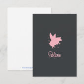 Carte De Correspondance Flying Pig Believe Flat Note Card (Devant / Derrière)