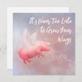Carte De Correspondance Flying Pig Grow Your Wings (Devant / Derrière)
