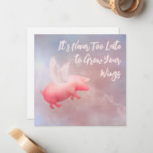 Carte De Correspondance Flying Pig Grow Your Wings (Devant/Arrière en situation)