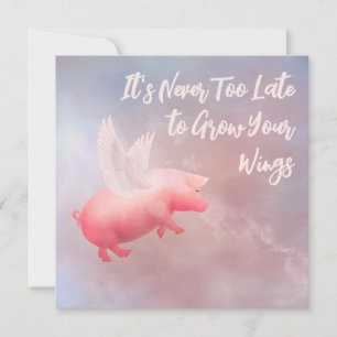 Carte De Correspondance Flying Pig Grow Your Wings