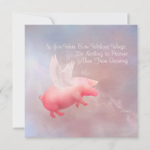 Carte De Correspondance Flying Pig Grow Your Wings
