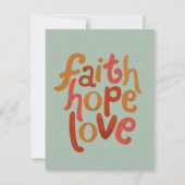 Carte De Correspondance Foi Espoir Amour (Devant)