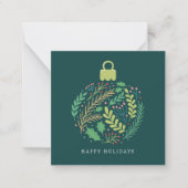 Carte De Correspondance Foliage Floral moderne Ornement Joyeux vacances (Devant)