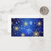 Carte De Correspondance Fond bleu de Noël avec flocons d'or (Devant/Arrière en situation)