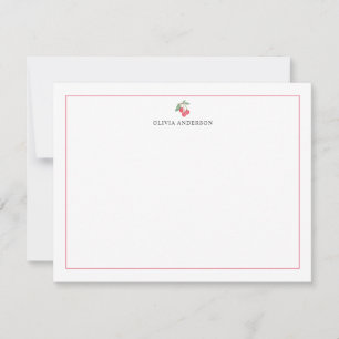 Carte De Correspondance Fond personnalisé rouge cerise aquarelle