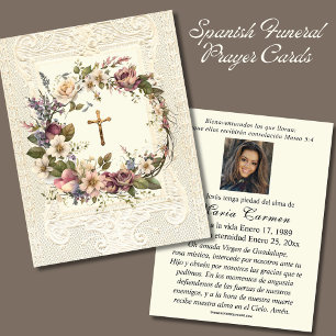 Carte De Correspondance Fond religieux Crucifix Floral Wreath