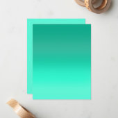 Carte De Correspondance Fond Seafoam (Devant/Arrière en situation)