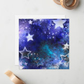 Carte De Correspondance Fond spatial avec étoiles (Devant/Arrière en situation)