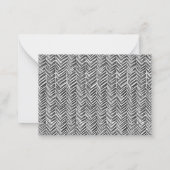 Carte De Correspondance Fonte grise élégante Herringbone Motif arrière (Dos)