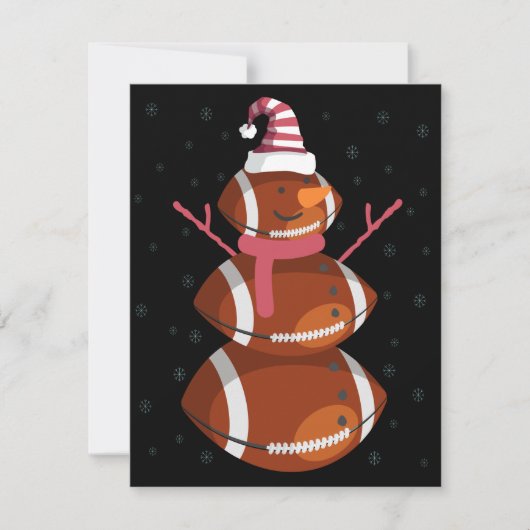 Carte De Correspondance Foot Rugby Snowman Christmas (Devant)