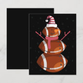 Carte De Correspondance Foot Rugby Snowman Christmas (Devant / Derrière)