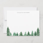 Carte De Correspondance Forêt d'aquarelle rustique (Devant)