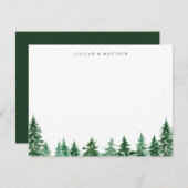 Carte De Correspondance Forêt d'aquarelle rustique (Devant / Derrière)